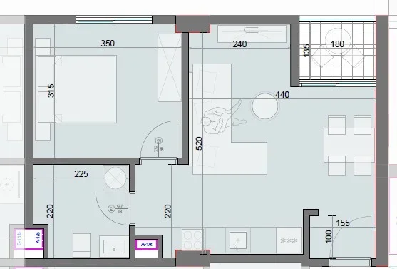 Golem, shitet apartament 1+1+Ballkon Kati 1, 56 m² 83.610 € 