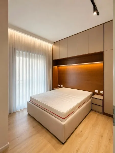 Tirane, jepet me qera apartament 1+1+Ballkon Kati 6, 65 m² 550 € (ALI DEMI KOMPLEKSI KADIU)