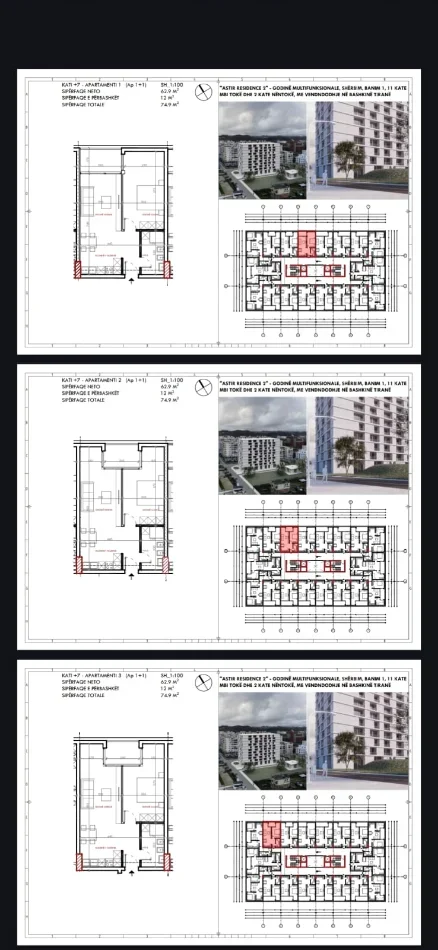 Tirane, shitet apartament 1+1 Kati 7, 75 m² 83.000 € 