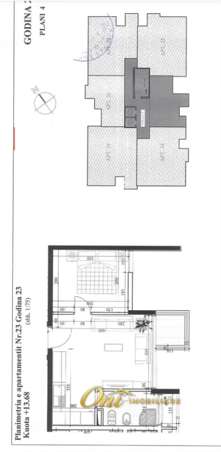 Tirane, jepet me qera apartament 1+1 Kati 5, 50 m² 450 € (ISH FUSHA E AVIACIONIT)