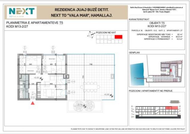 Gjiri Lalezit, shes Penthouse Kati 2, 122 m² 2.500 Euro/m2