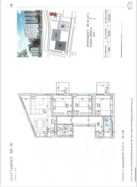 Tirane, shitet apartament 2+1+BLK Kati 2, 123 m² 1.500 Euro/m2 (Sadik Petrela)