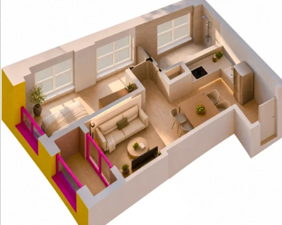 Tirane, shitet apartament 1+1 Kati 17, 69 m² 115.000 € (Shkoze)