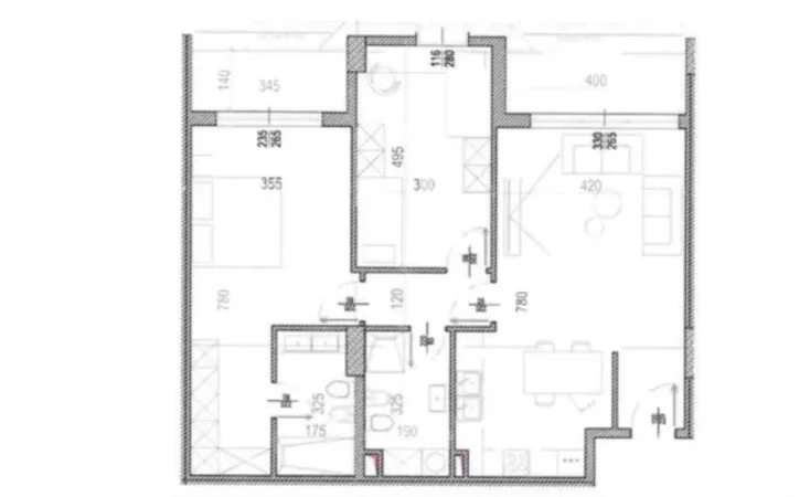 Tirane, shitet apartament 2+1+Aneks+Ballkon Kati 4, 133 m² 239.400 € (ish parku i autobusave)
