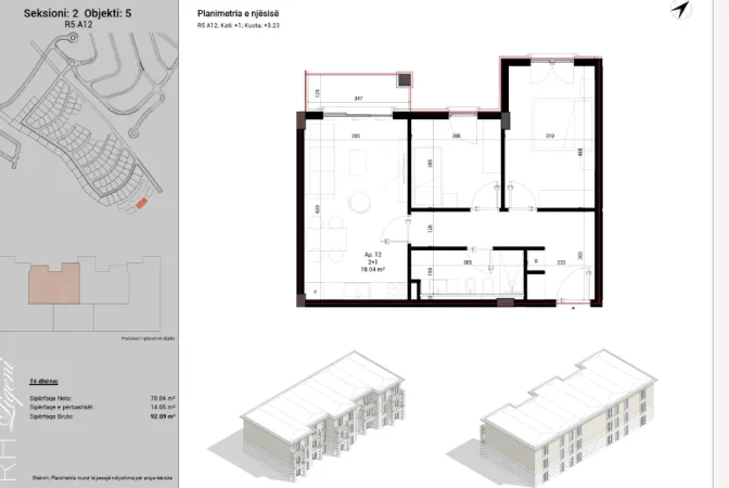Apartament 2+1 në Shitje te Rolling Hills Lake, Tiranë
