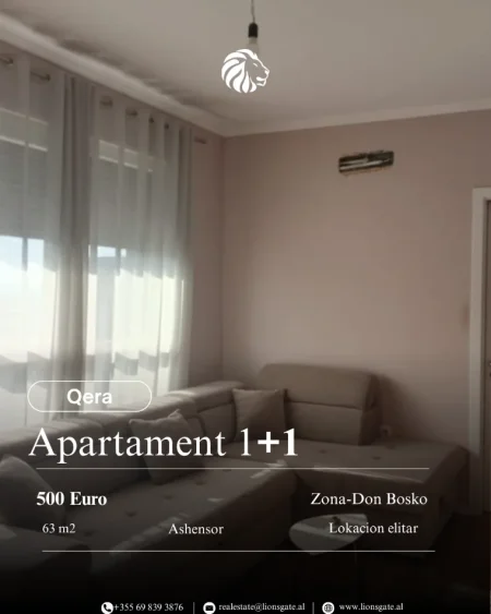 Tirane, jepet me qera apartament 1+1+Ballkon , 63 m² 500 € 