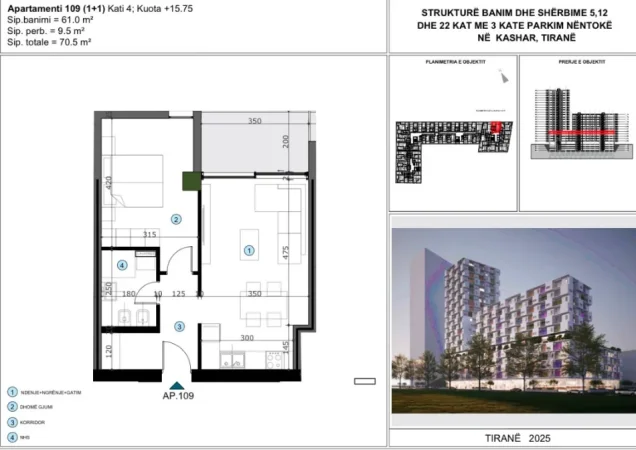Apartament 1+1 në Shitje te MOA Residence
