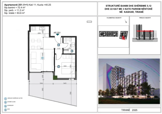 Apartament 1+1 në Shitje te MOA Residence