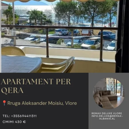 Vlore - Lungomare, jepet me qera apartament 1+1+Ballkon Kati 2, 70 m² 430 € (Rruga Aleksander Moisiu, Vlore)