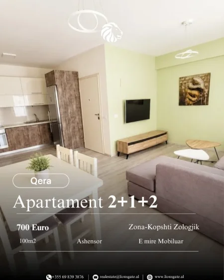 Tirane, jap me qera 2+1+Aneks+Ballkon , 100 m² 700 € (Kopshti Zologjik)