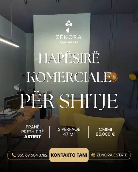 Tirane, shitet dyqan Kati 0, 47 m² 85.000 € (Astir)