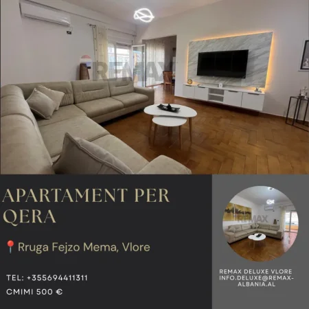 Vlore, jepet me qera apartament 2+1+Ballkon Kati 2, 110 m² 500 € (Rruga Fejzo Mema, Vlore)