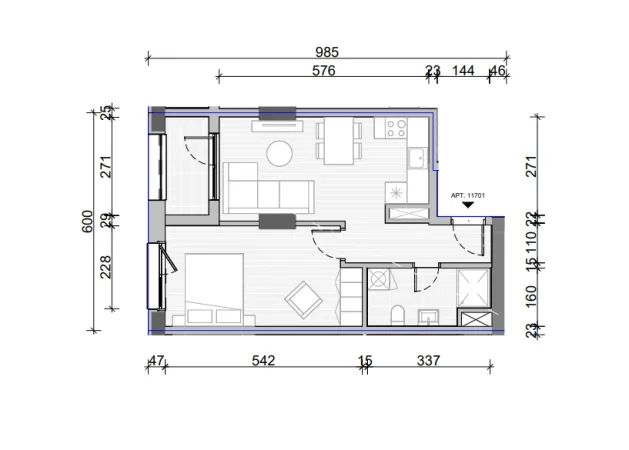 Tirane, shitet apartament 1+1 Kati 17, 62 m² 103.000 € (Zona e Shkozës afër Unazës së Madhe)