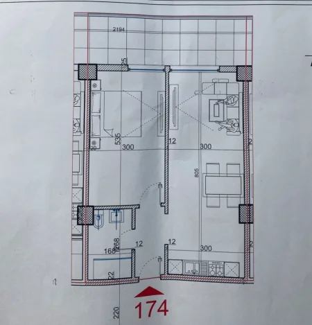 Lezhe, shitet apartament 1+1+Ballkon Kati 8, 77 m² 92.160 € (Shengjin)