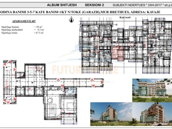 Tirane, shitet apartament 1+1 Kati 3, 68 m² 77.625 € (Rezidenca"Unity", Golem)