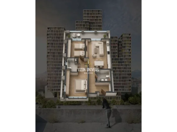 Tirane, shitet apartament 2+1+Ballkon Kati 15, 121 m² 303.250 € (Manhattan Residence, Zogu i Zi)