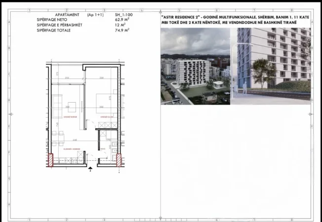 🏡 SHITET APARTAMENT 1+1 – Astiri Residence 2 Okazion: 1,050 €/m²