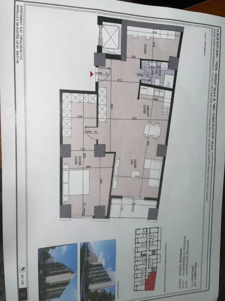 Tirane, shes apartament 1+1 Kati 8, 119 m² 173.000 € (Fusha e aviacionit)