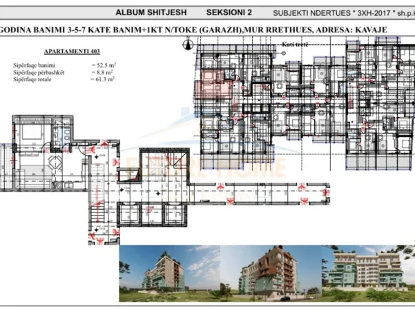 Golem, shitet apartament 1+1 Kati 3, 61 m² 70.495 € (Rezidenca Unity , Golem)