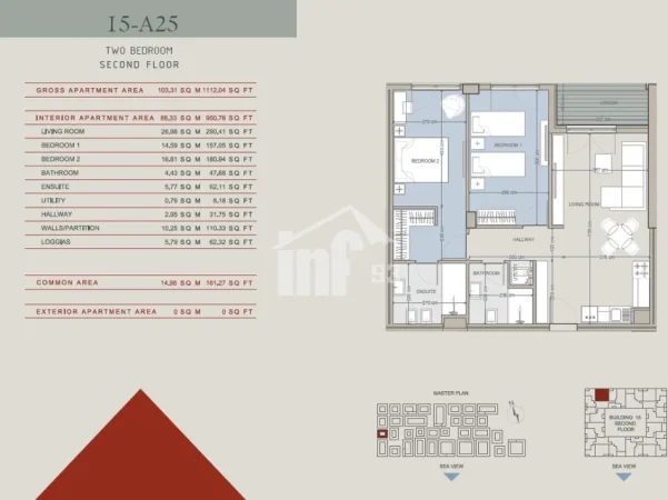 Velipoje, shitet apartament 2+1 Kati 3, 103 m² (BAKS BAY RESIDENCE, VELIPOJË)