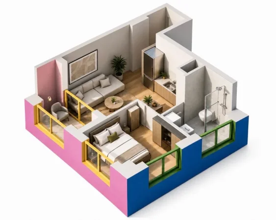 Tirane, shitet apartament 1+1 Kati 17, 55 m² 91.000 € (Shkoze)