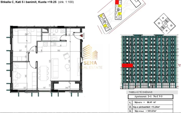Tirane, shitet apartament 2+1+Ballkon Kati 5, 101 m² 183.000 € (Xhamlliku)