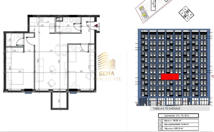 Tirane, shitet apartament 2+1+Ballkon Kati 4, 105 m² 189.000 € (Xhamllik)