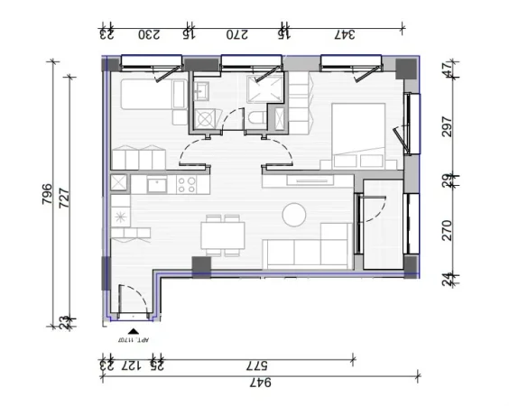 Tirane, shitet apartament 2+1 Kati 17, 74 m² 123.000 € (Shkoze)