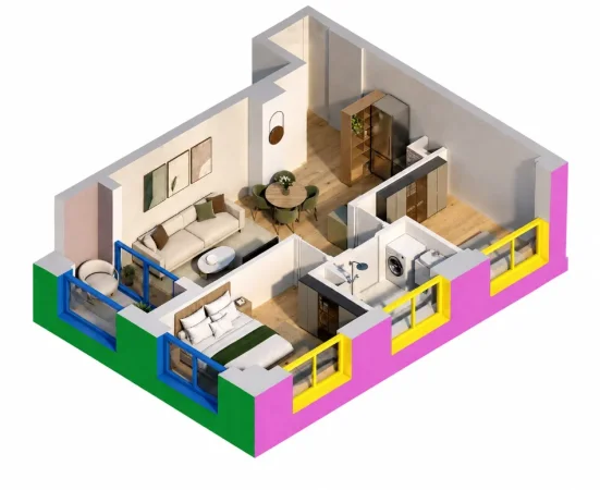 Tirane, shitet apartament 2+1 Kati 17, 74 m² 123.000 € (Shkoze)
