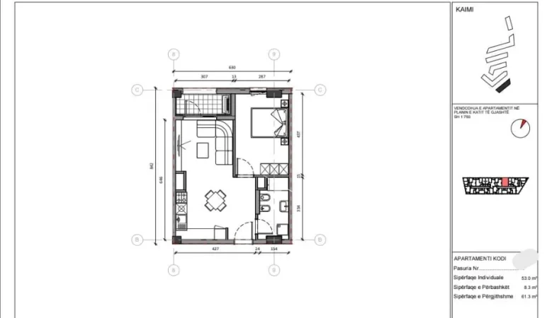 🏠SHITET: 1+1 📍Ali Demi ( Rezidenca Kaimi) - 11.000.000Lekë - Pallat V.2024 - K.6 - 62m² || E Pabanuar✨️ - Me Hipoteke, Mundesi Kreditimi