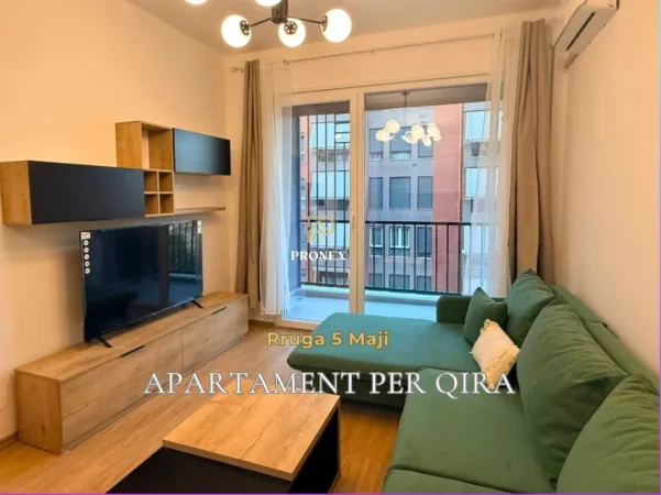 Tirane, jepet me qera apartament 1+1+Ballkon Kati 5, 55 m² 550 € (Rruga 5 Maji)