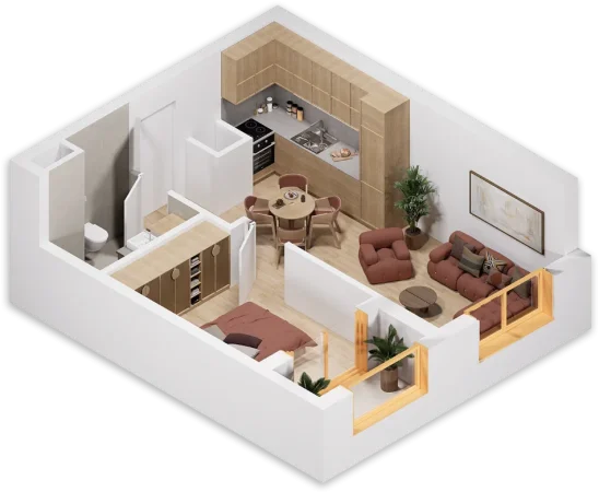 Tirane, shitet apartament 1+1 Kati 2, 54 m² 71.000 € (Rruga Fan Noli)