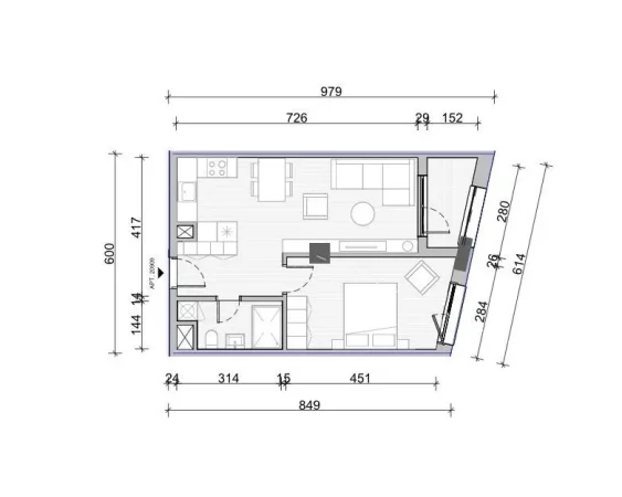 Tirane, shitet apartament 1+1 Kati 9, 63 m² 105.000 € (Shkoze)