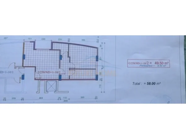 Tirane, shitet apartament 1+1+Ballkon Kati 4, 58 m² 178.000 € 