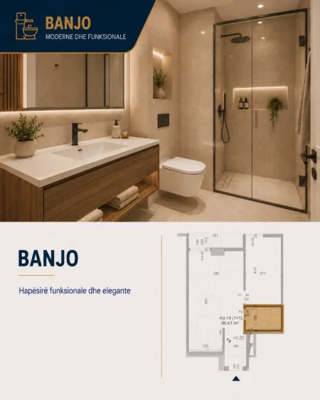 Tirane, shitet apartament 1+1 Kati 2, 69 m² 103.000 € (Simon Gjoni)