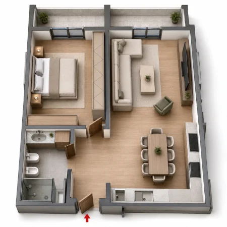 Tirane, shitet apartament 1+1 , 76 m² 83.270 € (Color Splash Residence, Paskuqan)