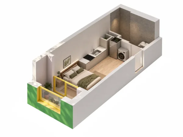 Tirane, shitet garsonier Studio Kati 2, 43 m² 71.000 € (Rruga Fan Noli)