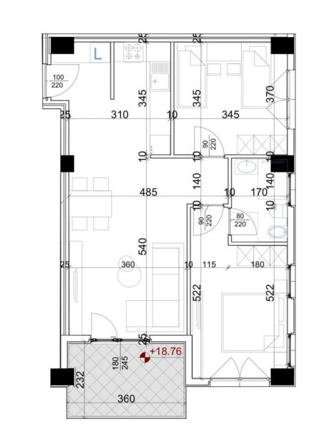 Tirane, shitet apartament 2+1 Kati 6, 93 m² 119.000 Euro (Laprake)