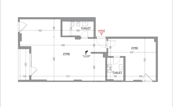 Tirane, jepet me qera zyre Kati 2, 100 m² 1.300 € (STADIUMI DINAMO)
