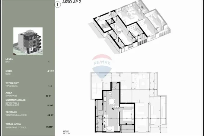 Tirane, shitet apartament , 75 m² 130.000 € 