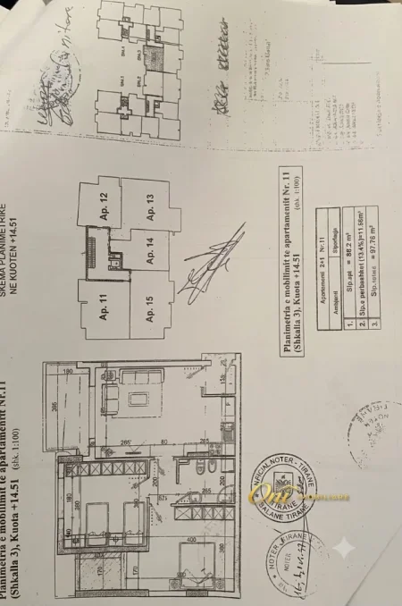 Tirane, shitet apartament 2+1 Kati 4, 97 m² 165.000 € (ASTIR)