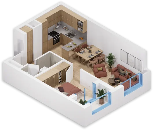Tirane, shitet apartament 1+1 Kati 2, 56 m² 74.000 € (Rruga Fan Noli)