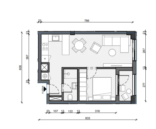 Tirane, shitet apartament 1+1 Kati 2, 56 m² 74.000 € (Rruga Fan Noli)