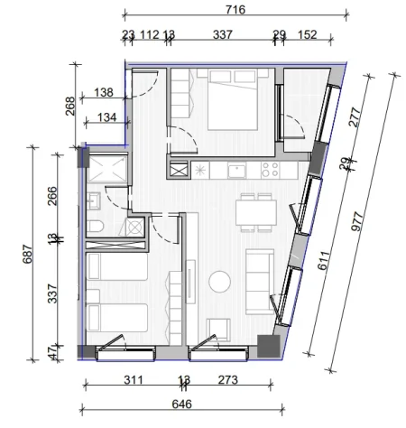 Tirane, shitet apartament 2+1 Kati 2, 79 m² 132.000 € (Rruga Gjon Simoni)