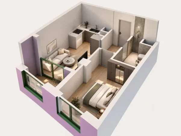Tirane, shitet apartament 1+1 Kati 2, 55 m² 91.000 € (Rruga Gjon Simoni)