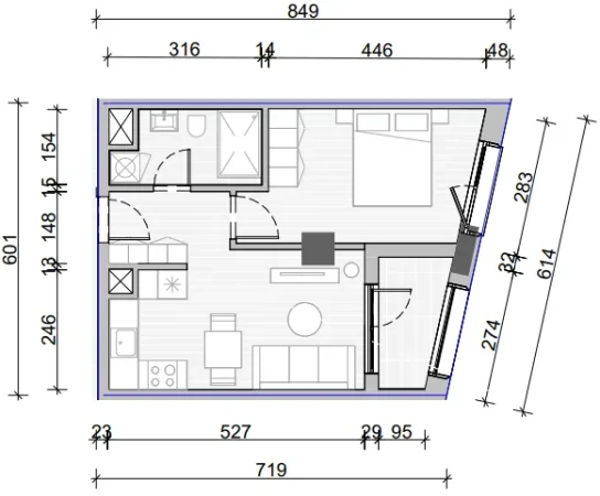 Tirane, shitet apartament 1+1 Kati 2, 55 m² 91.000 € (Rruga Gjon Simoni)