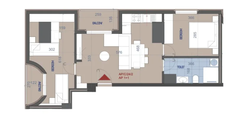 Tirane, shes apartament 2+1+Aneks+Ballkon , 96 m² (Hora vertikale)