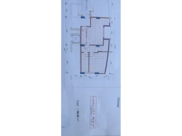 Tirane, shes apartament 1+1+Aneks+Ballkon Kati 4, 58 m² 178.000 € 