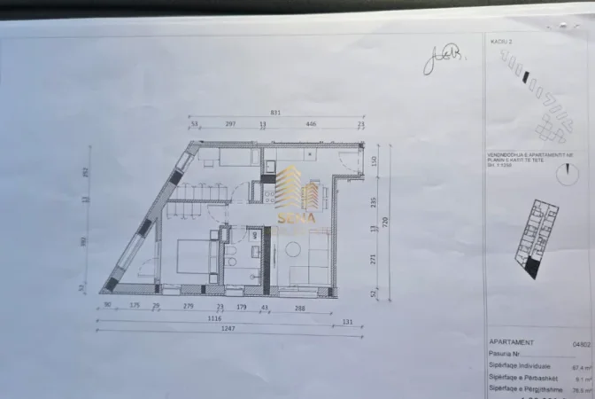 Tirane, shitet apartament 2+1+Ballkon Kati 8, 76 m² 122.000 € (Residenca Kadiu - Ali Demi)