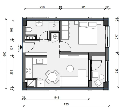 Tirane, shitet apartament 1+1 Kati 2, 52 m² 68.000 € 